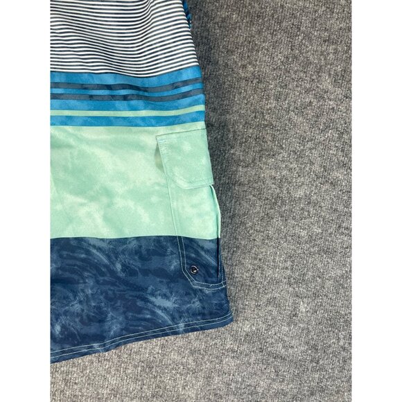 Airwalk Men's Size XLARGE swim trunks with Mesh inside Blue-mint green- grey NWT - Picture 11 of 16